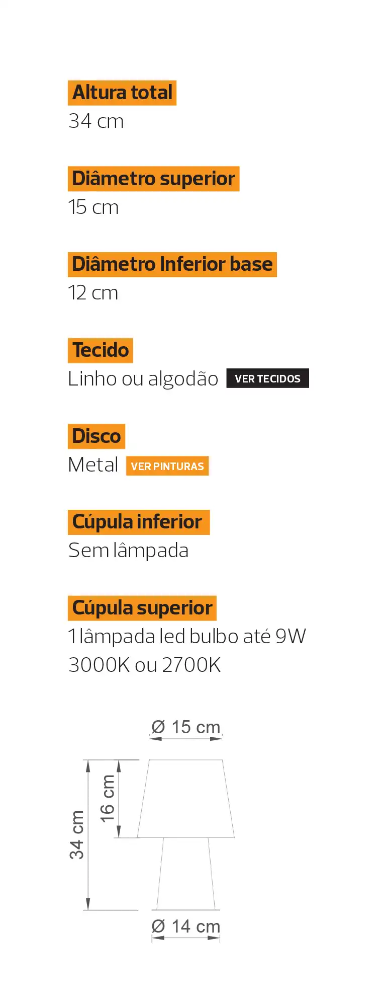 Especificações e medidas – Aurora mini mesa