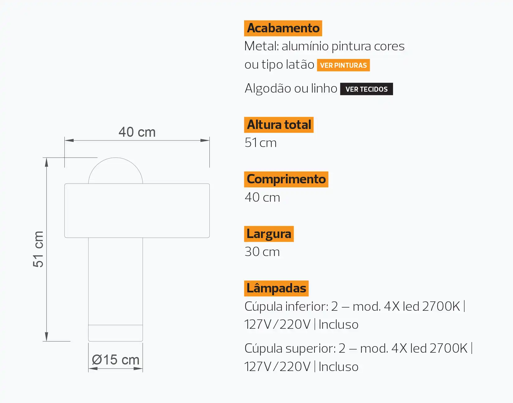 Especificações Fillamento Equilibra