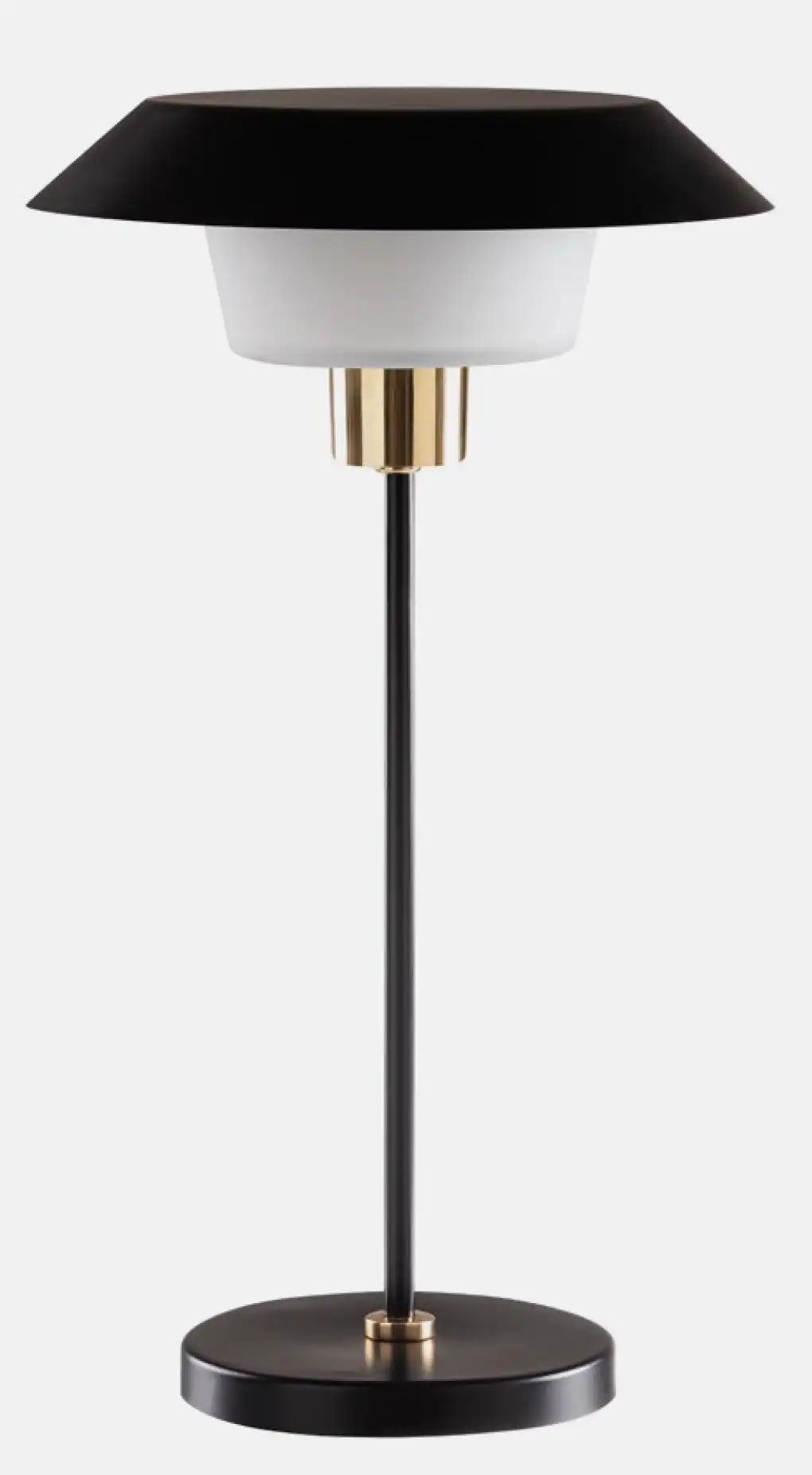 ORIBE mesa Luminária em metal pintura cores e latão polido, vidro leitoso, led integrado.